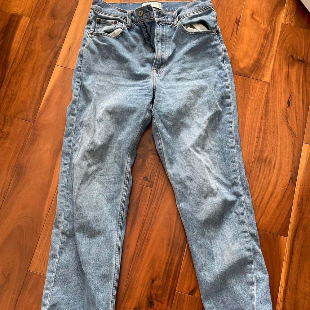 Abercrombie & Fitch Light Blue Ankle Straight Jeans